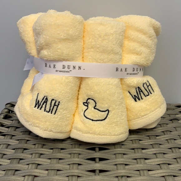 Rae Dunn set of 6 WASH CLOTHS - Picture 1 of 3